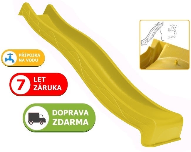 Skluzavka JSK s přípojkou na vodu žlutá 2,9 m - 7 let záruka + doprava zdarma
